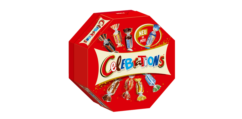 eine Schachtel mit Süßigkeiten genannt "Celebration".